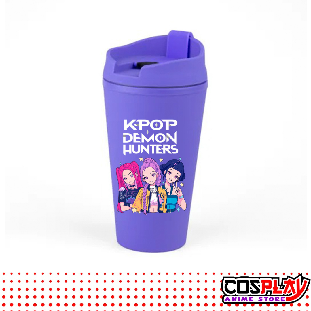 Vaso Térmico Violeta Estampado Las Guerreras Kpop 450ml