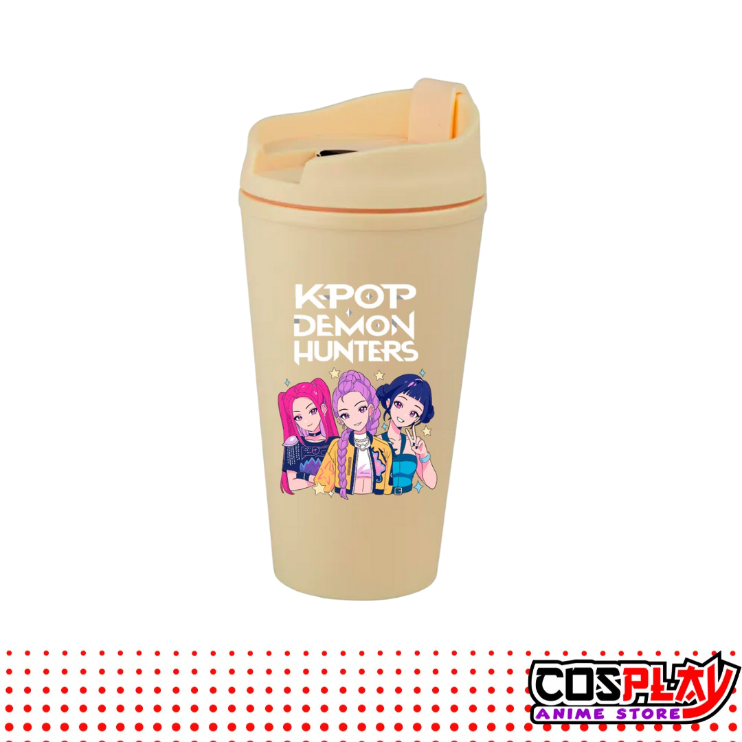 Vaso Térmico Beige Estampado Las Guerreras Kpop 450ml