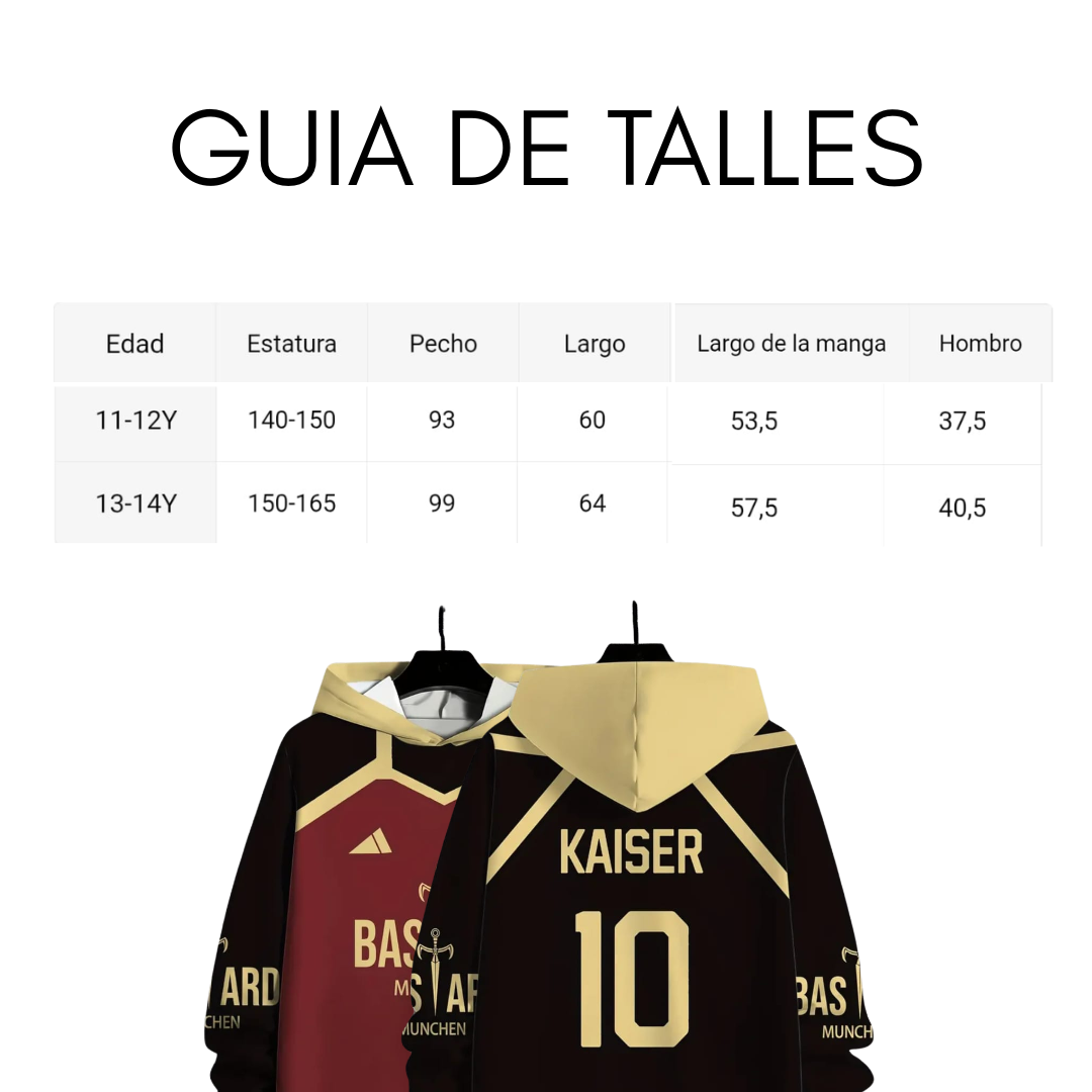 Canguro Felpa Ligero Bluelock Kaiser Bastard Anime