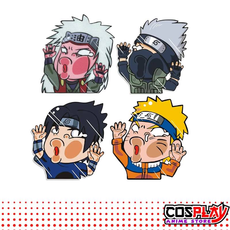 Sticker Calcomanía Naruto X4 Personajes Autos