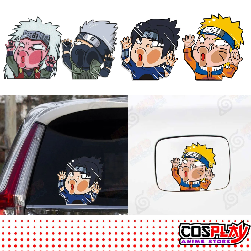 Sticker Calcomanía Naruto X4 Personajes Autos