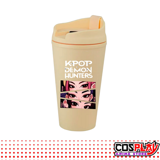 Vaso Térmico Beige Estampado Las Guerreras Kpop 450ml