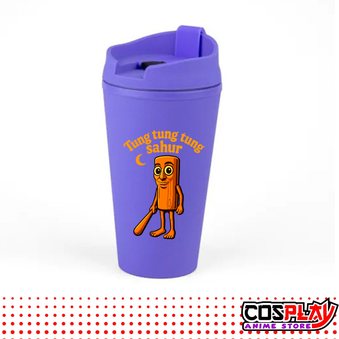 Vaso Térmico Violeta Estampado Brainrots Viral 450ml