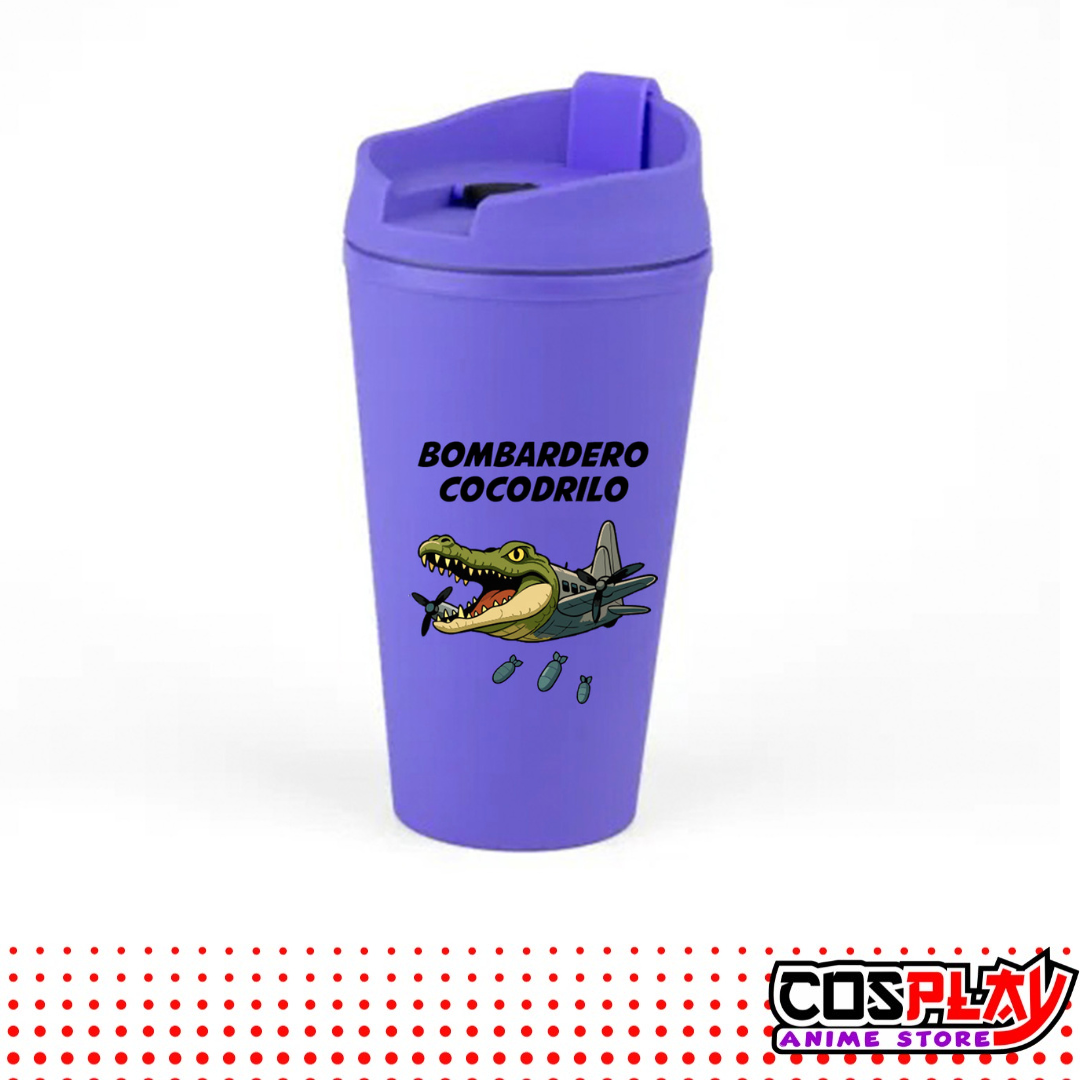 Vaso Térmico Violeta Estampado Brainrots Viral 450ml