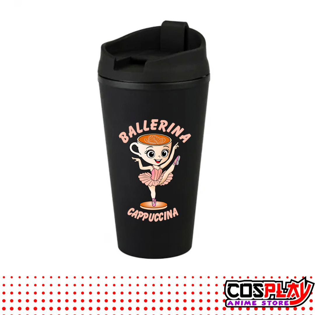 Vaso Térmico Negro Estampado Brainrots Viral 450ml