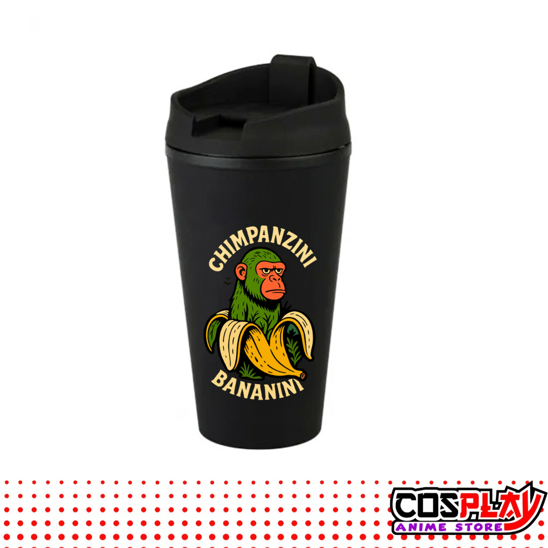 Vaso Térmico Negro Estampado Brainrots Viral 450ml