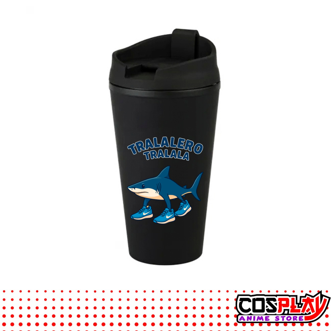 Vaso Térmico Negro Estampado Brainrots Viral 450ml