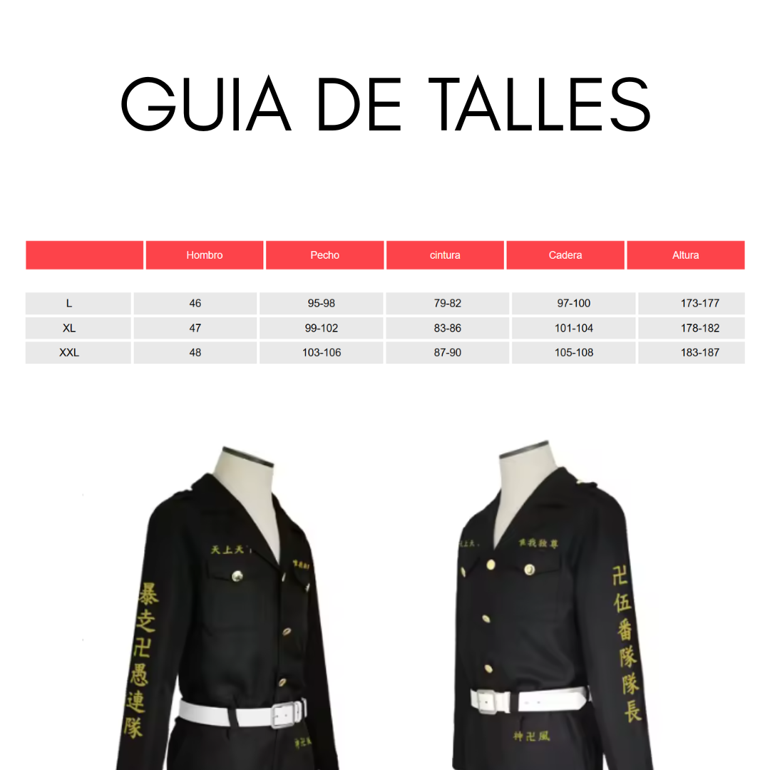 Cosplay Ken Ryuguji Tokyo Revengers Uniforme Bordado