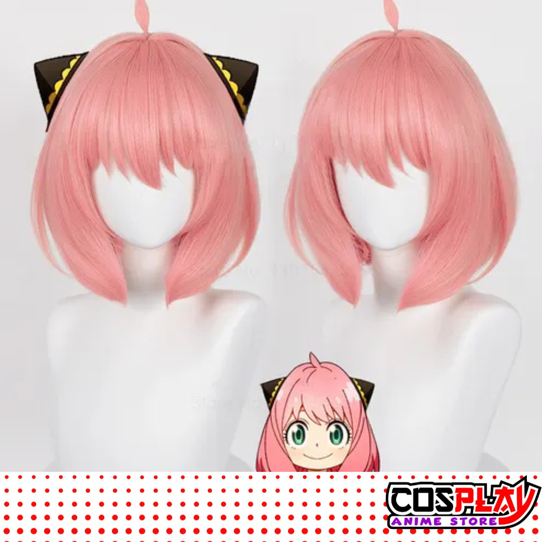 Peluca Anime Cosplay Anya Forger Spy X Family Alta Calidad