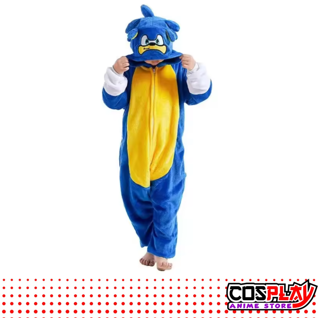 Pijama Entero Kigurumi Polar De Sonic Niños