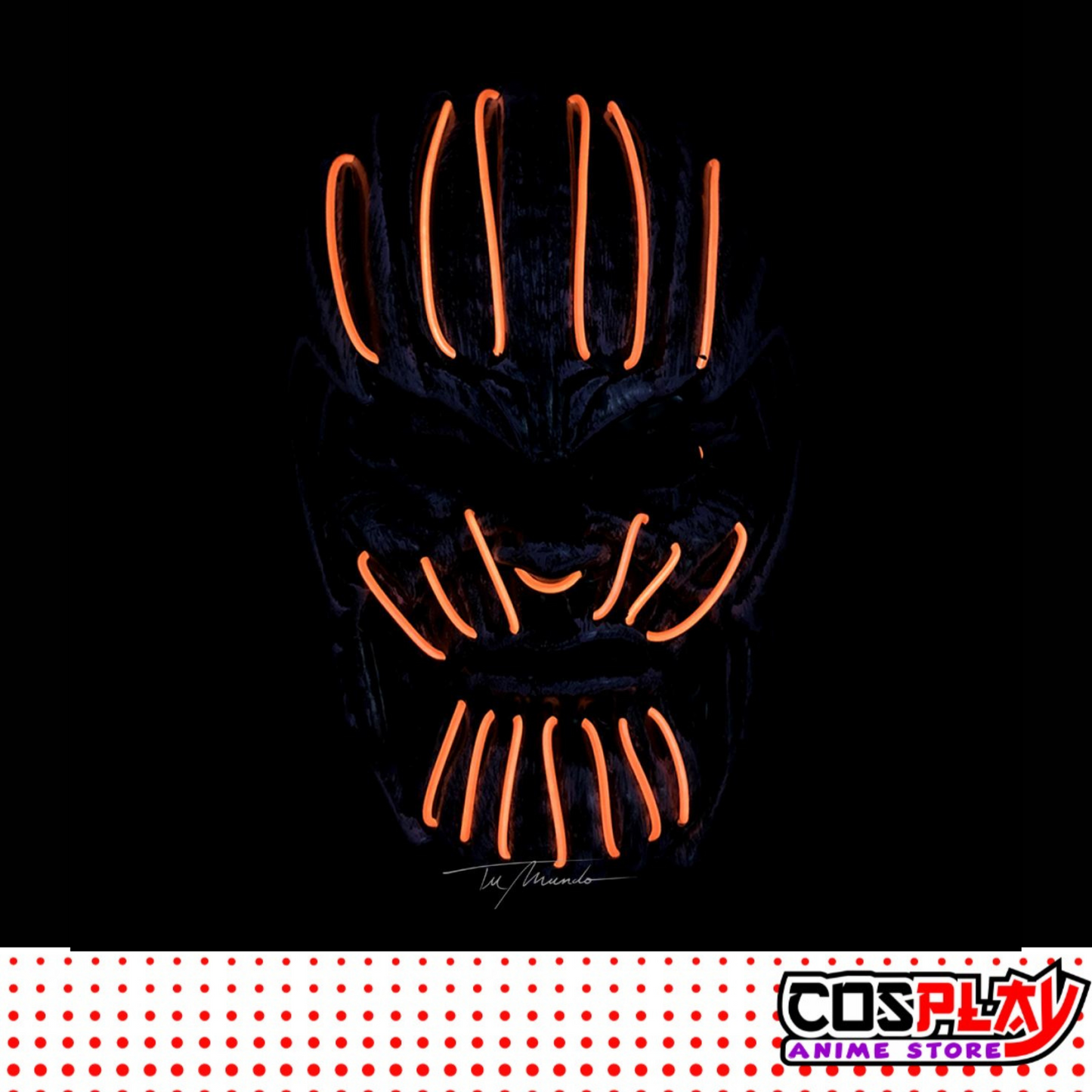 Máscara Luz Neón - Thanos - Halloween Varios Colores