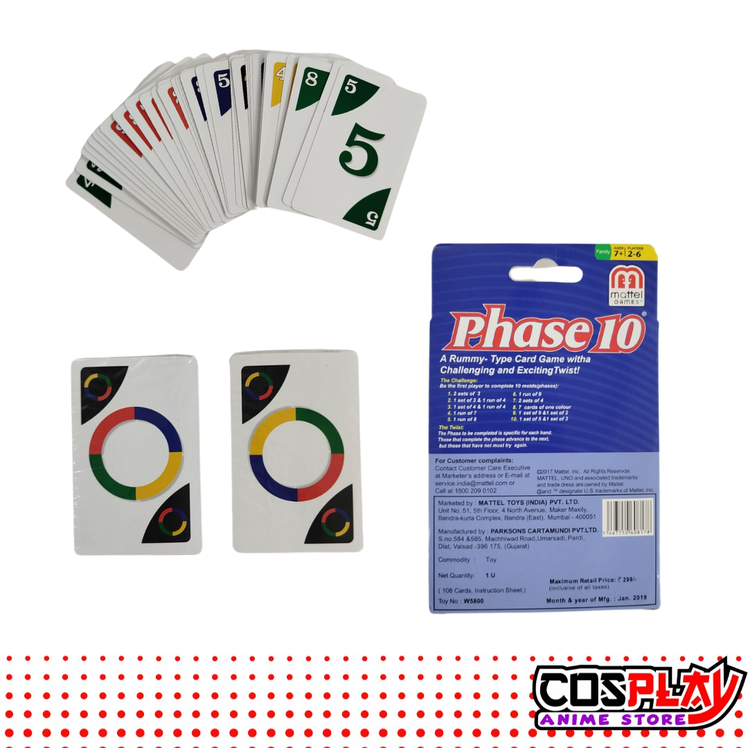 Juego De Cartas Phase 10 Diversion Familiar Con 108 Cartas
