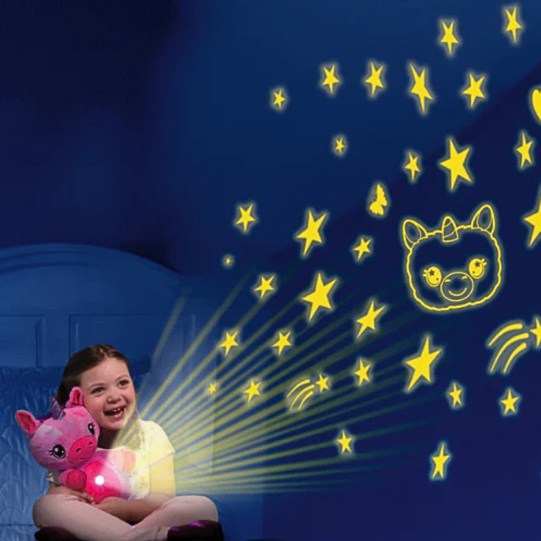 Peluche Mágico Star Belly Proyector C/ Luz Y Sonido Nocturno