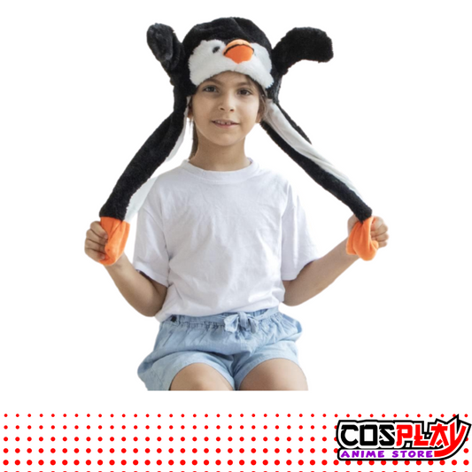 Gorro Felpa Luces Led y Movimiento Pingüino