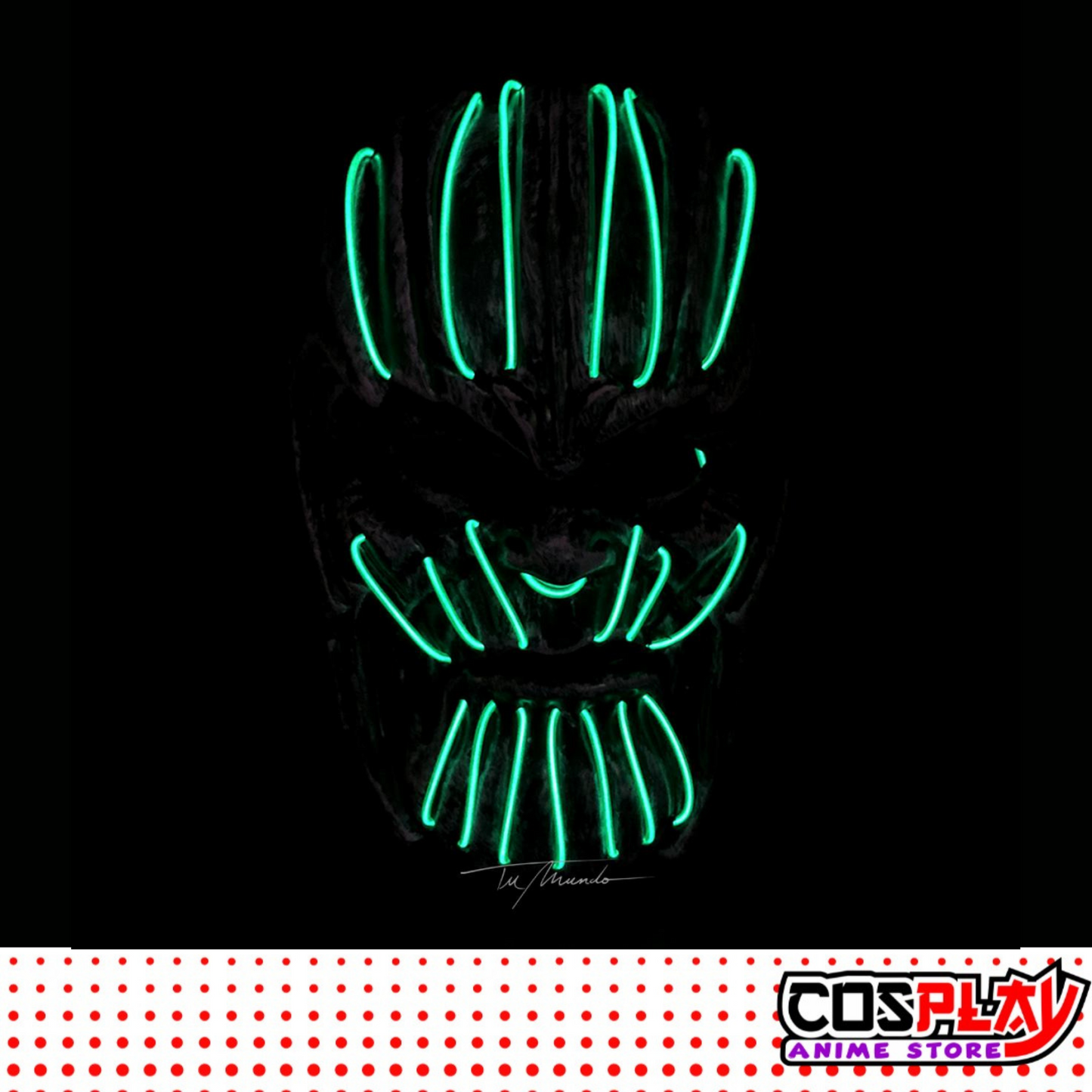 Máscara Luz Neón - Thanos - Halloween Varios Colores