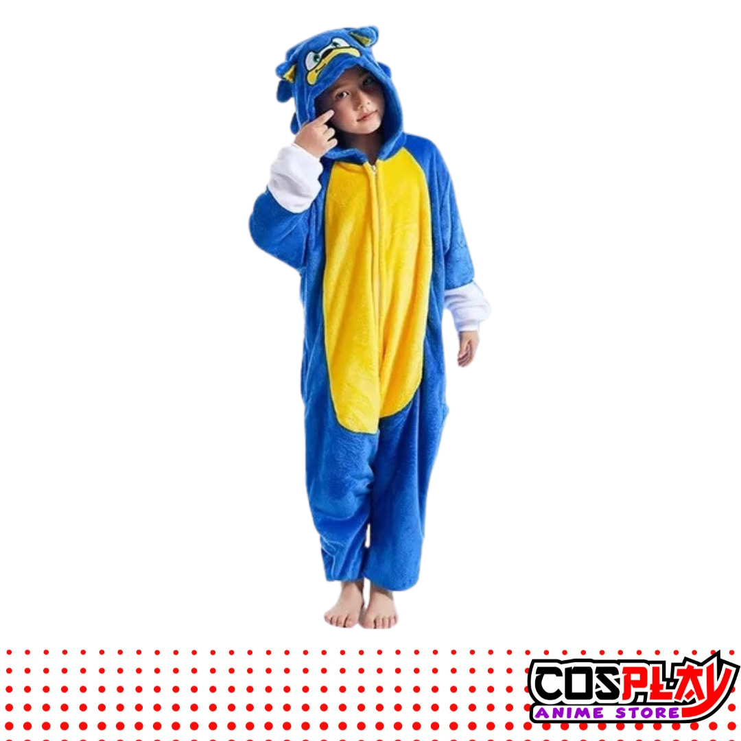 Pijama Entero Kigurumi Polar De Sonic Niños