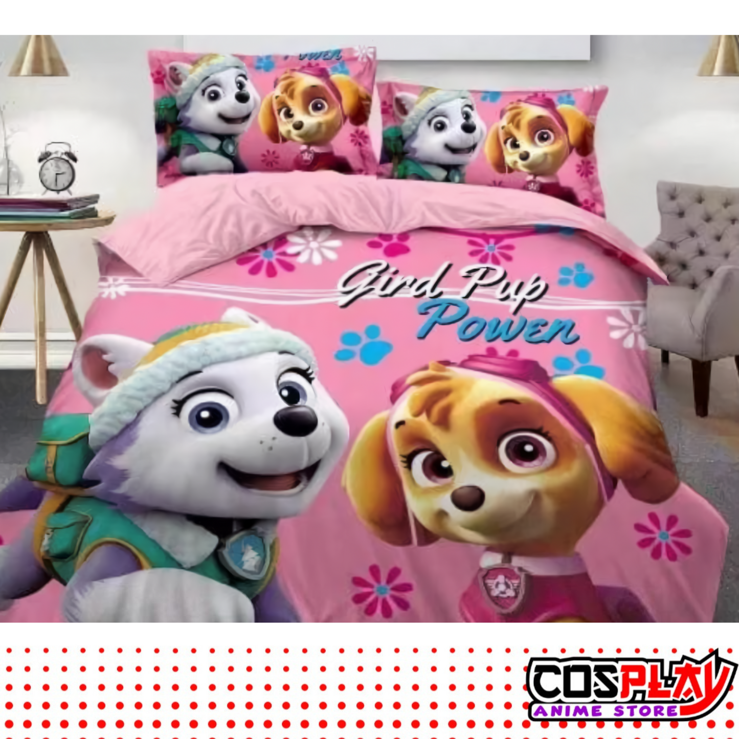 Acolchados Infantiles -Everest y Skye - Paw Patrol Forrados En Corderito