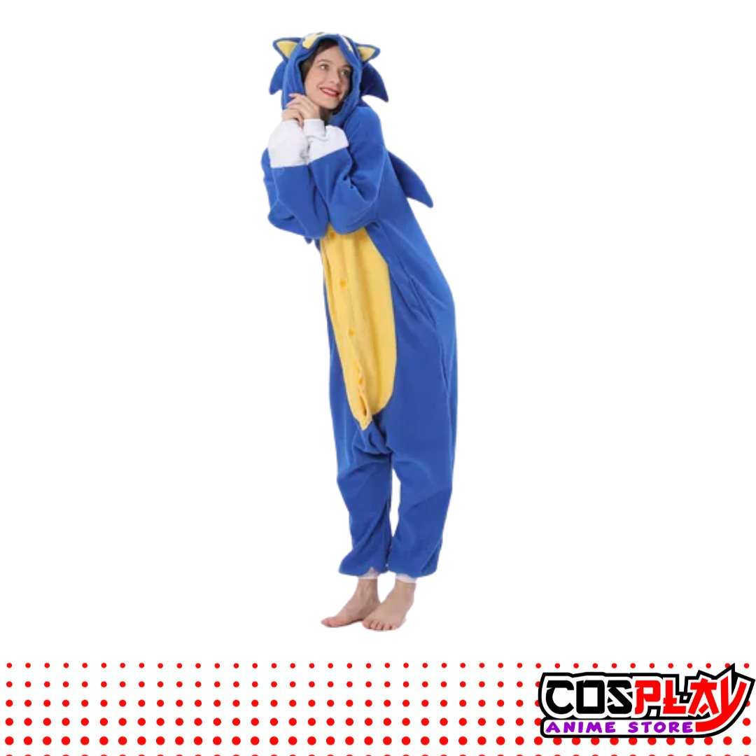 Pijama Entero Kigurumi Polar De Sonic Adultos