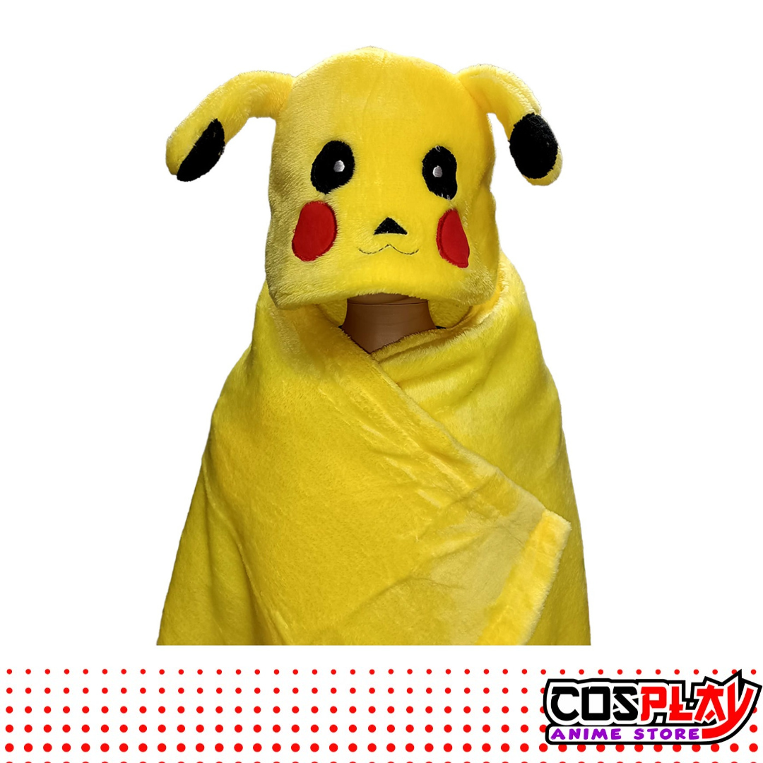 Bata Manta Infantil De Pikachu Con Capucha