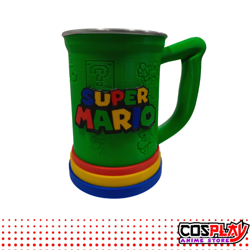 Jarra Chop Vaso Super Mario Bros 650ml Premium 3D