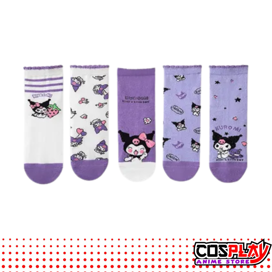 Soquete Pack X5 Pares Colección Kuromi Tierno