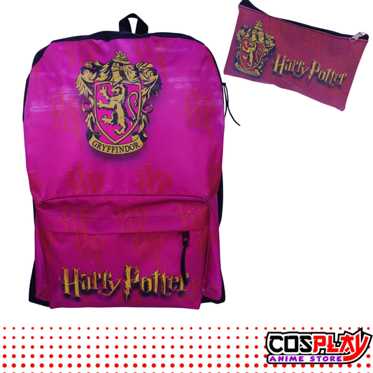 Kit Mochila Y Cartuchera Gryffindor - Harry Potter Lona Premium