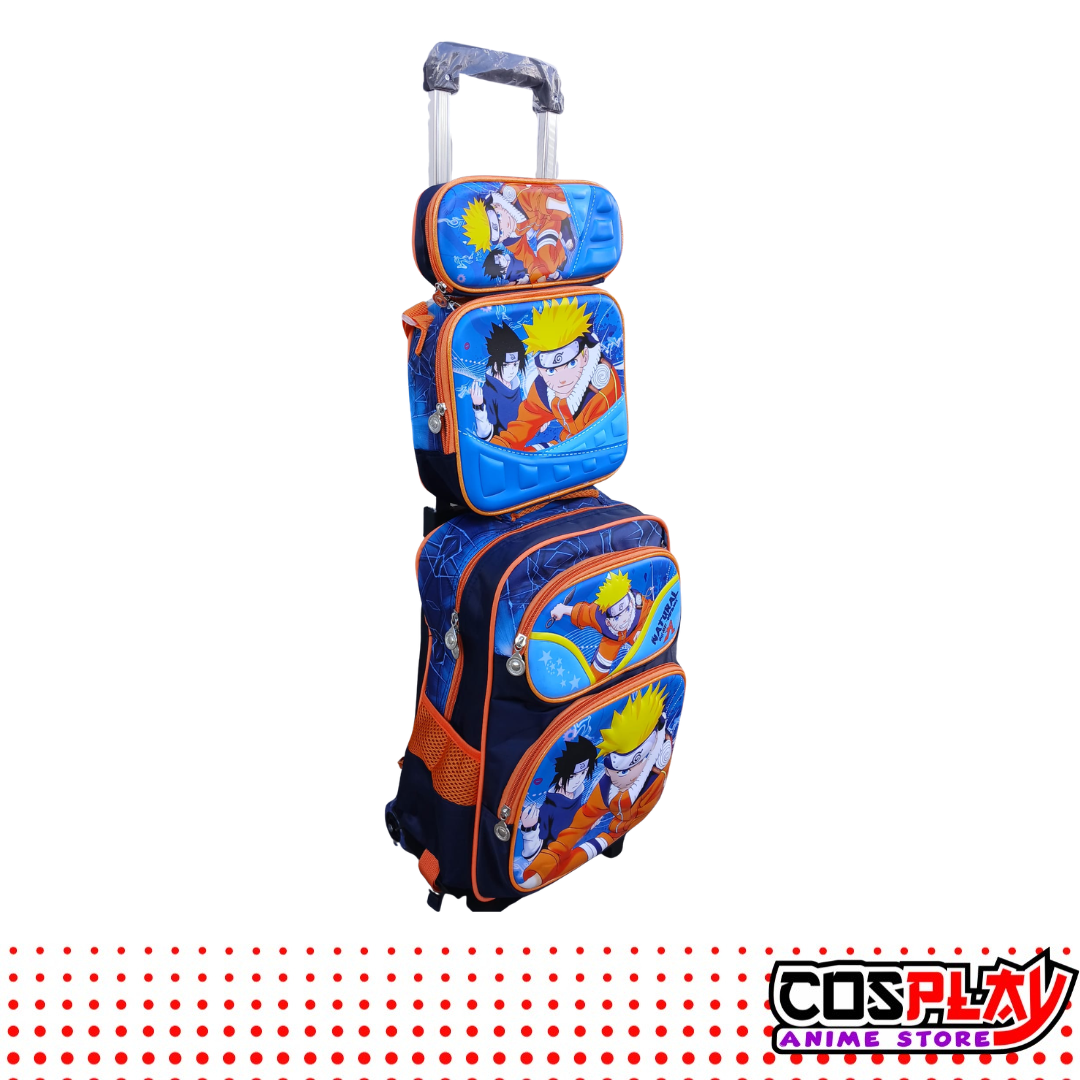 Kit 3d Naruto Uzumaki - Mochila, Lunchera Y Cartuchera