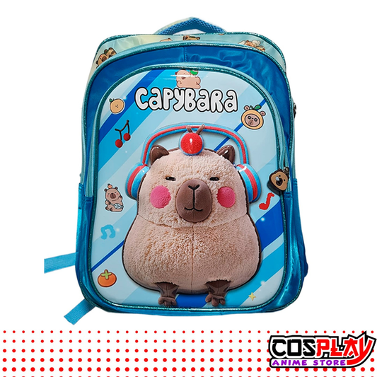 Mochila 3d Capybara Carpincho 3 Cierres Varios Colores