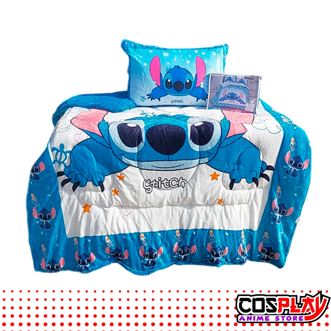 Pack Acolchado Corderito - Durazno + Sabanas Stitch