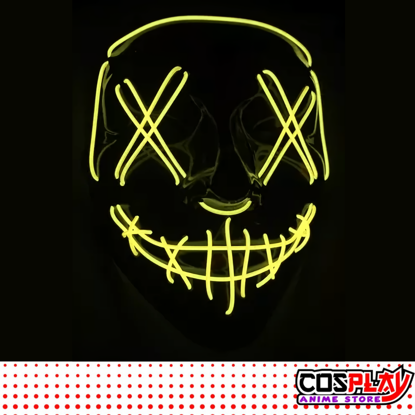 Máscara Luz  Neón - La Purga - Halloween Varios Colores