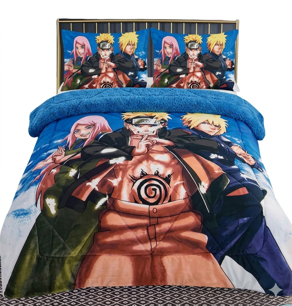 Acolchado Corderito Infantil con Funda 1 Plaza Naruto