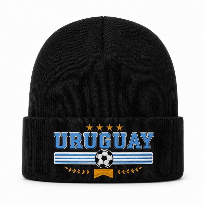Gorro invernal Uruguay motivo: 4 Estrellas Y Pelota