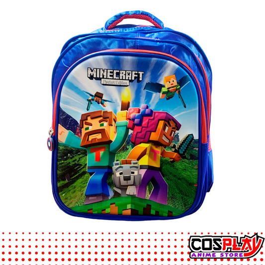 Mochila 3d Escolar Tres Cierres Minecraft