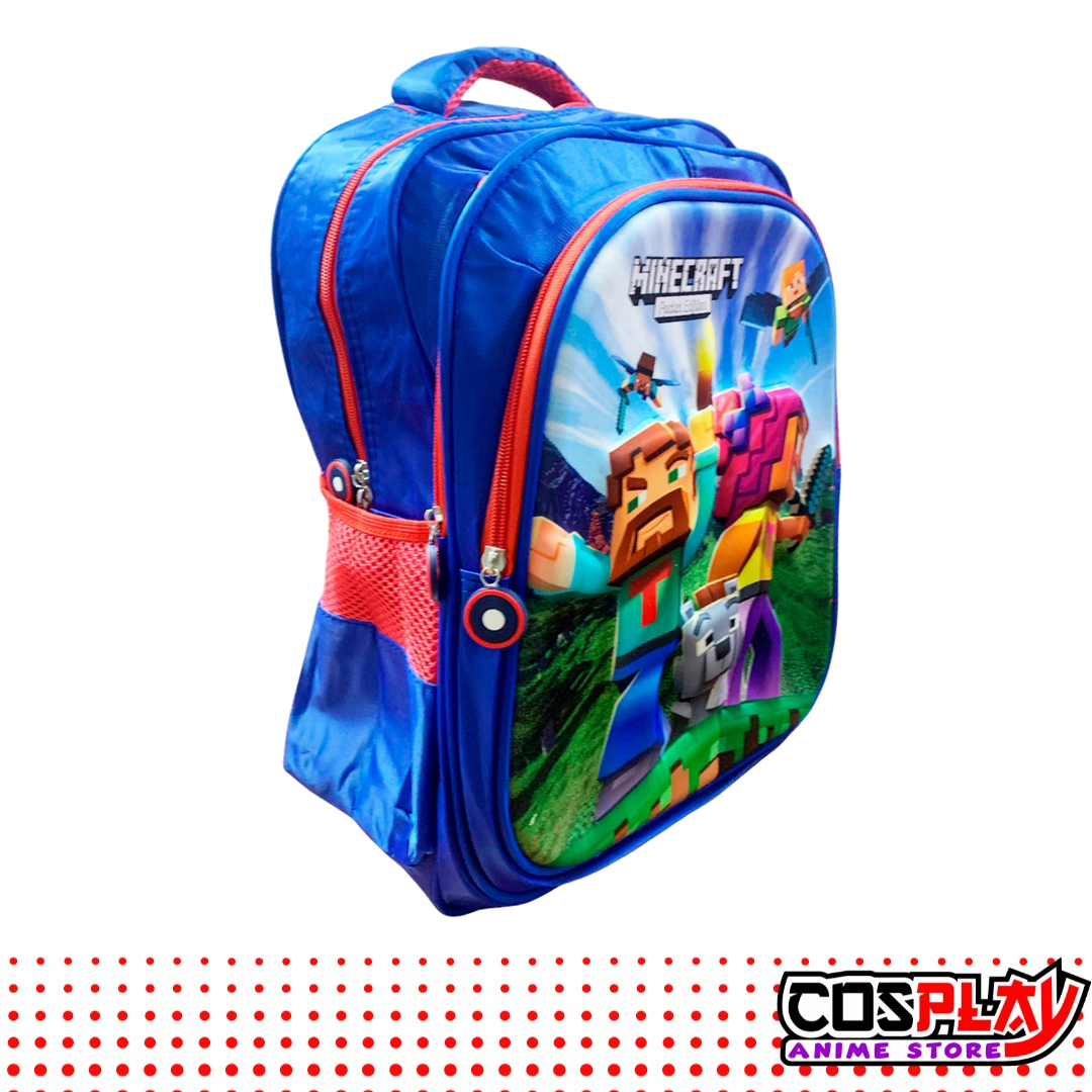 Mochila 3d Escolar Tres Cierres Minecraft