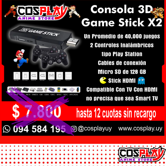 Consola 3D Game Stick X2