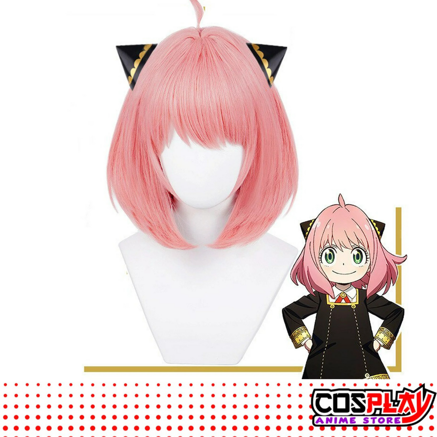 Peluca Anime Cosplay Anya Forger Spy X Family Alta Calidad