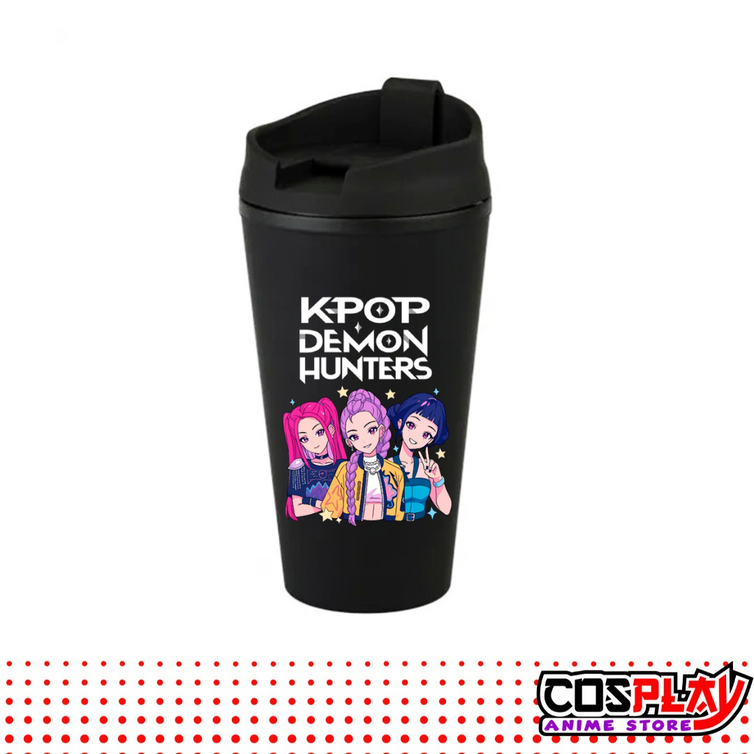 Vaso Térmico Negro Estampado Las Guerreras Kpop 450ml