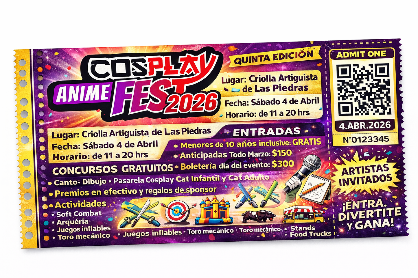Entrada - Cosplay Anime Fest 2026 - Sábado 4 de Abril - 5ta Edición.