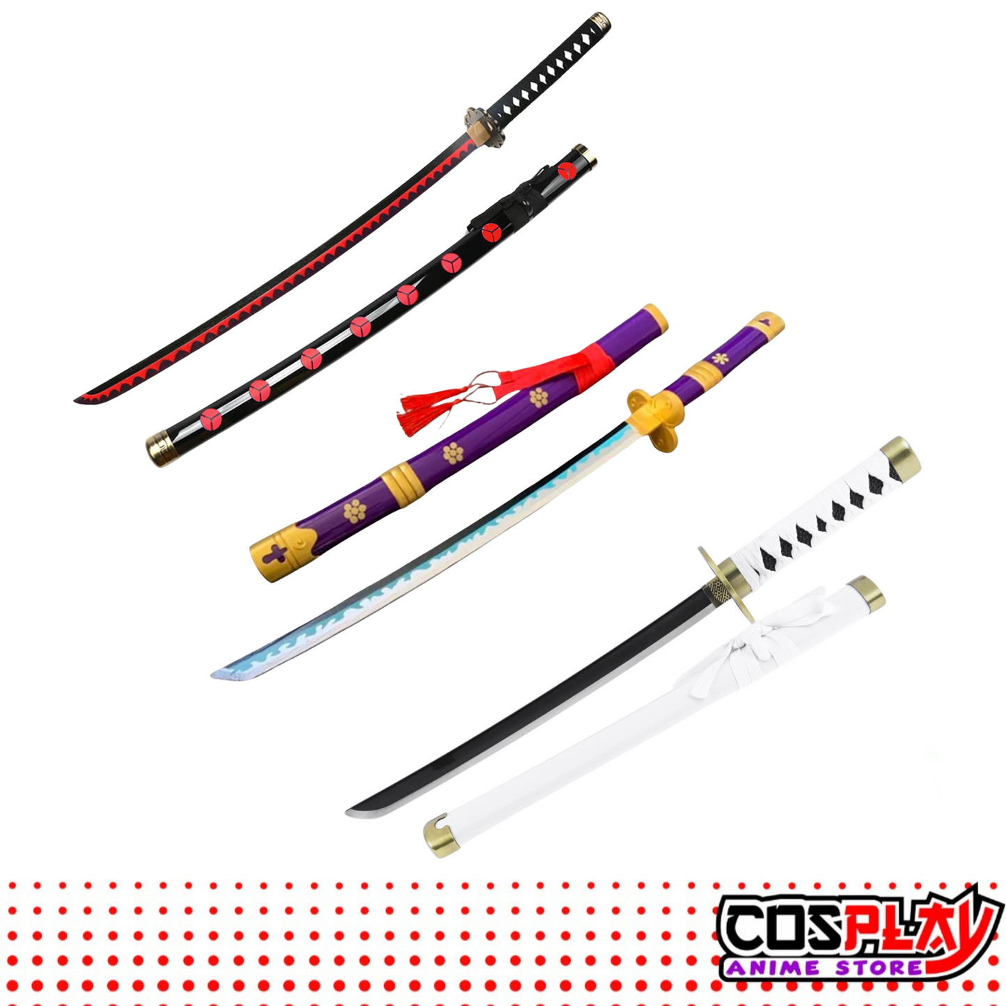 Katana Madera One Piece - Roronoa Zoro X3
