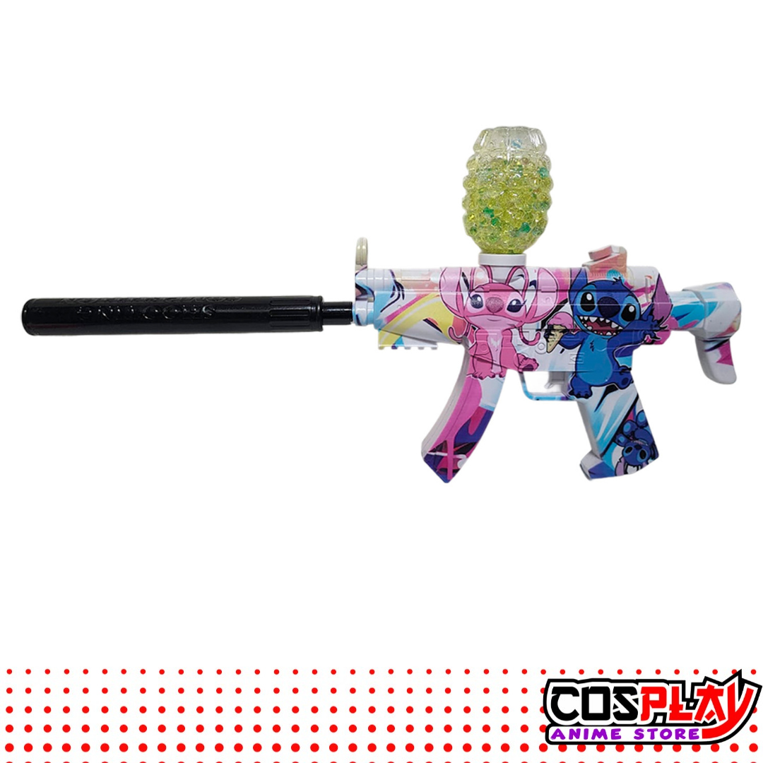 Metralleta Pistola Hidrogel Stitch Con Silenciador Cosplay