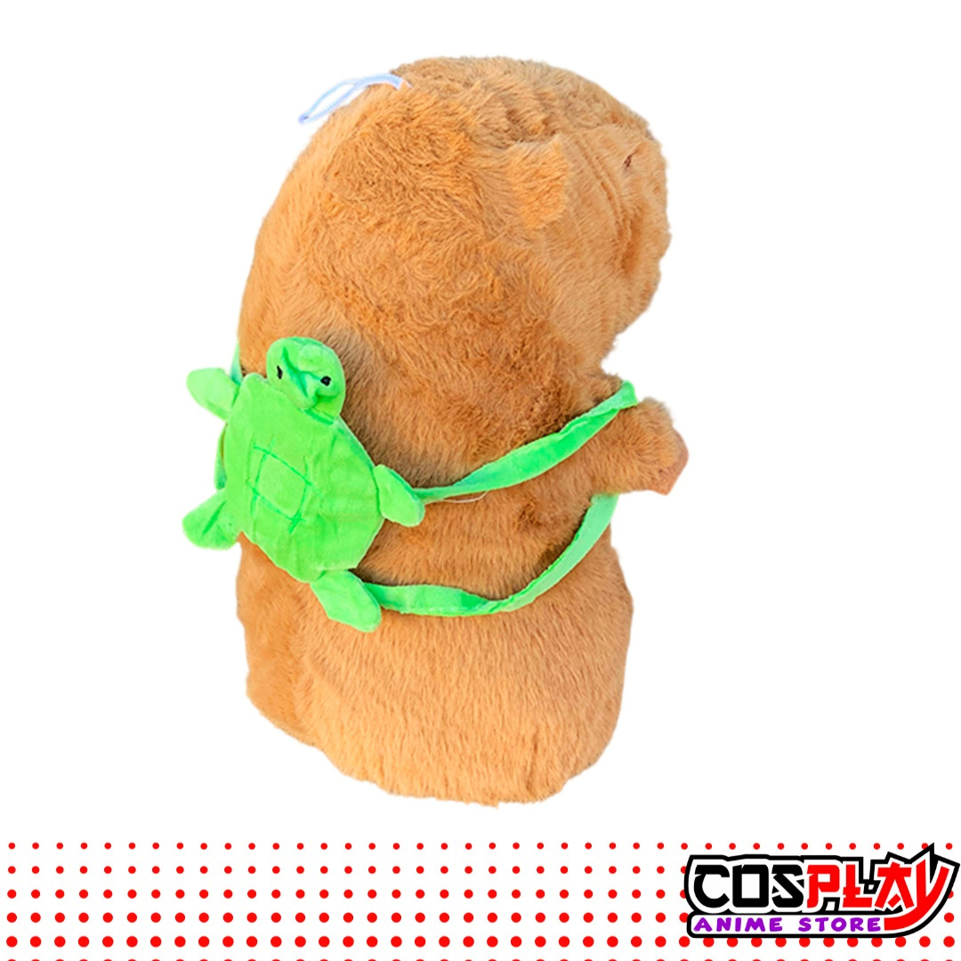 Peluche Capibara Grande Con Mochila Carpincho + 2 Broches Cosplay Uy Anime Store