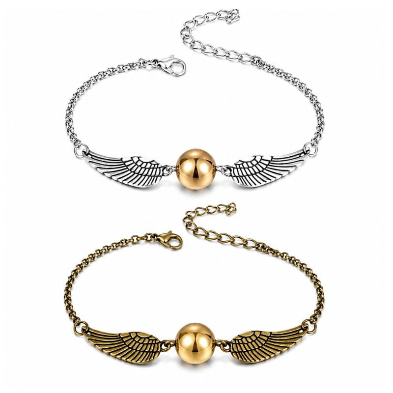 Pulsera Harry Potter Snitch Dorado Plateada Joyeria de Cosplay