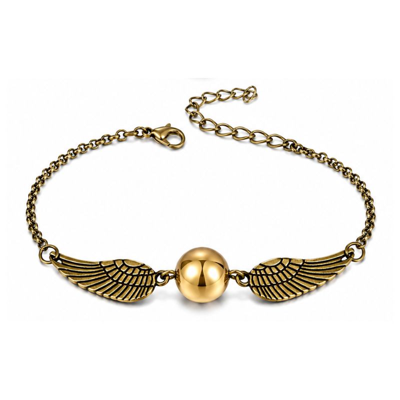 Pulsera Snitch Harry Potter Dorada y Plateada Acero Quirúrgico
