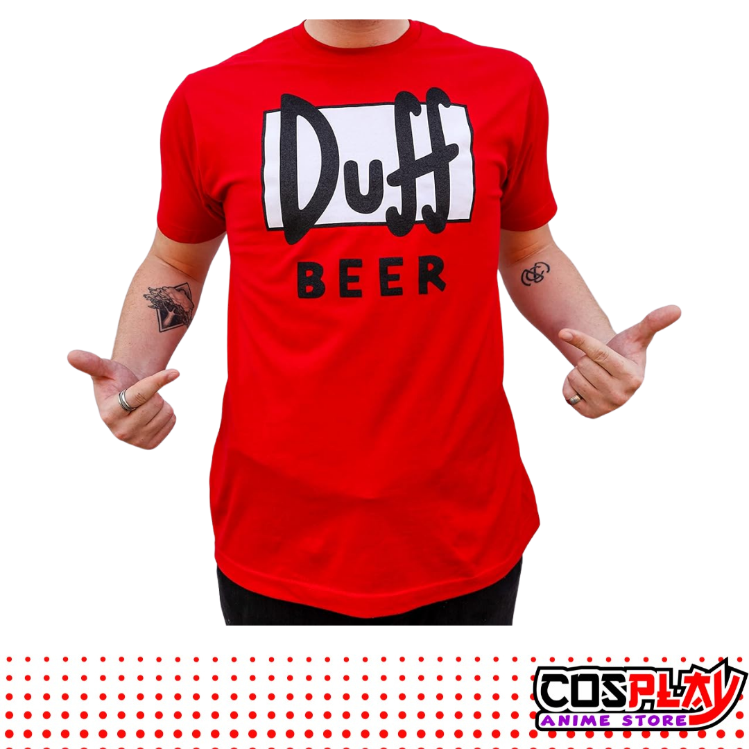 Remera Cerveza Duff Los Simpsons Manga Corta CosplayUY