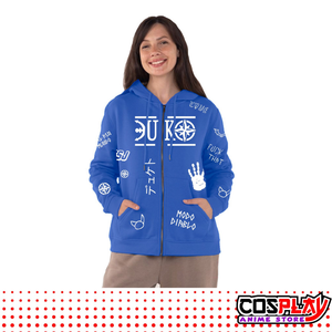 Azul Francia Estampado Blanco