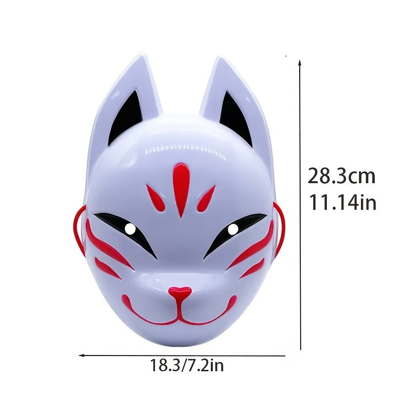 Máscara Kitsune 28cm Zorro Cosplay Calidad Premium