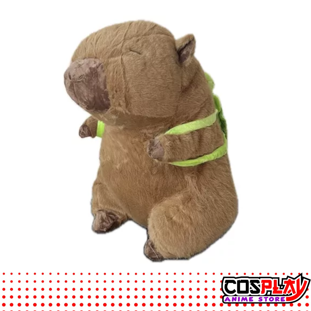 peluche capibara con mochila tortuga cosplayUy